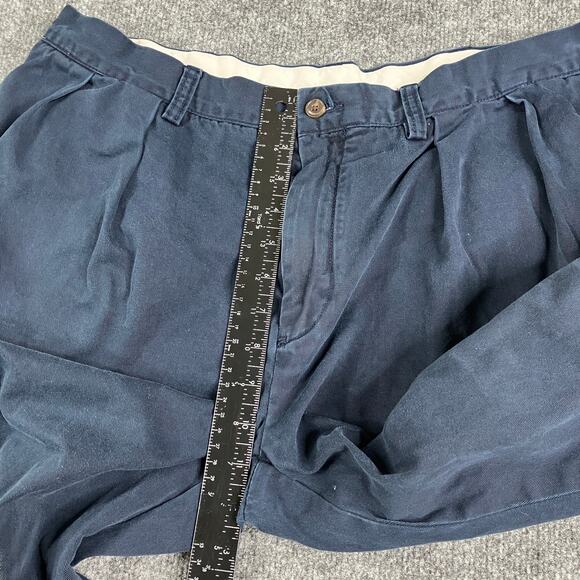 Polo Ralph Lauren Pants Mens 38x32 Navy Classic Fit Pleated Front Chino Casual - Picture 5 of 12